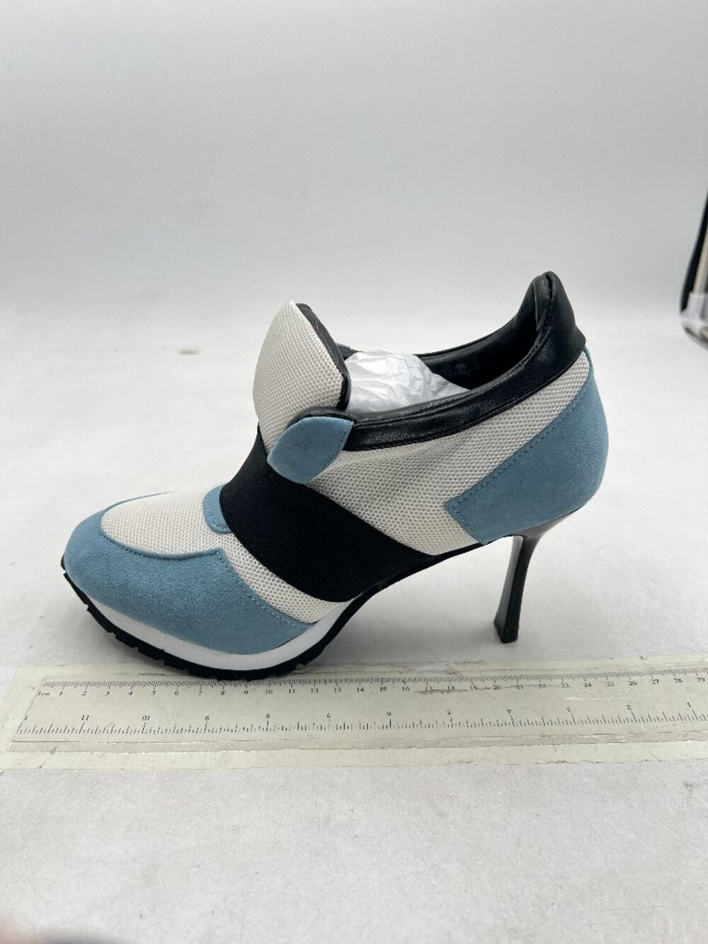 Blue/White Chic Hybrid Heels Sporty Mesh Patchwork Round Toe Sneaker